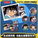 KAYOU Detective Conan Anime Theme Badge Series - Official Authentic Anime Merchandise Tin Badges (One Full Box Contains 6 Pieces)