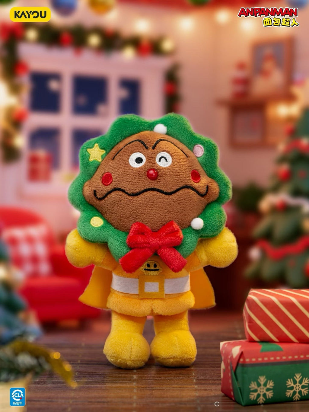 KAYOU Anpanman - Christmas GIFT Series - Christmas Plush Doll Keychain 18CM KAYOU Anpanman Christmas Gift Series Christmas Plush Doll Plush Keychain
