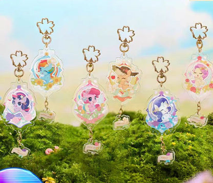 Kayou My Little Pony Magical Garden Series Chibi Acrylic Pendants One Box of(Including 6 Pieces)卡遊 小馬寶莉魔法花園系列Q版亞克力挂件1盒（內含6個）