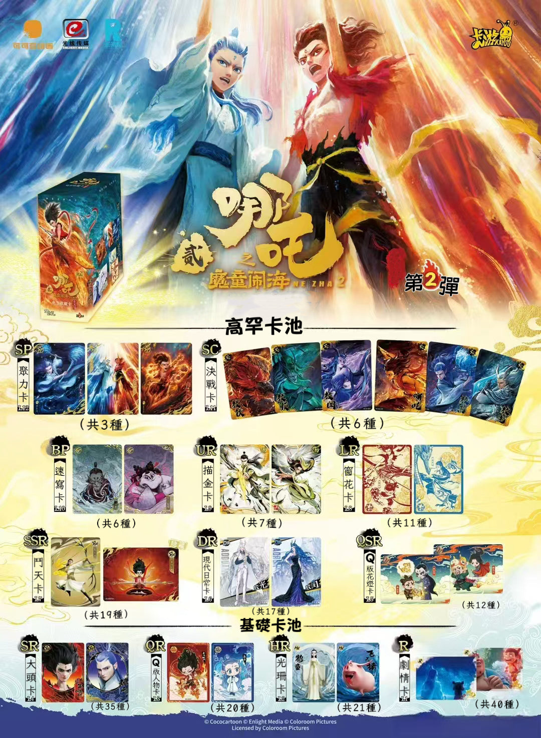 Card Game Nezha: The Demon Child Conquers the Dragon King Movie Collection Card Battle Pack 2 Nezha 2 Card Blind Box Peripheral Cards