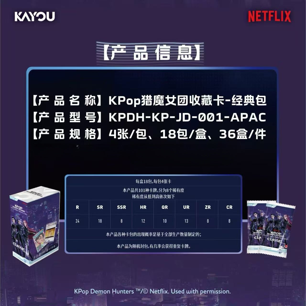 KAYOU K-POP Demon Hunters-Collectible Trading Cards-Classic Edition-001-APAC-Series 1-A