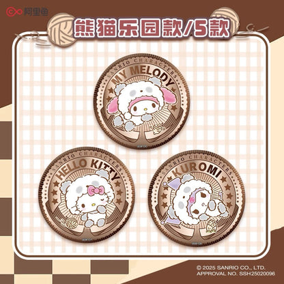 KAYOU Sanrio Family Cotton Doll Tin Badge Series – Official Licensed Peripheral (1 Full Box / 6 Packs)