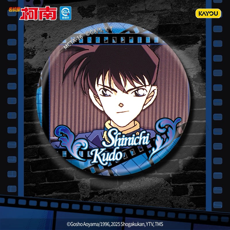 KAYOU Detective Conan Anime Theme Badge Series - Official Authentic Anime Merchandise Tin Badges (One Full Box Contains 6 Pieces)
