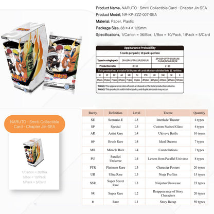 KAYOU NARUTO - Smriti Collectible Card - Chapter Jin Series 2 SEA NARUTO Trading Cards（English version)