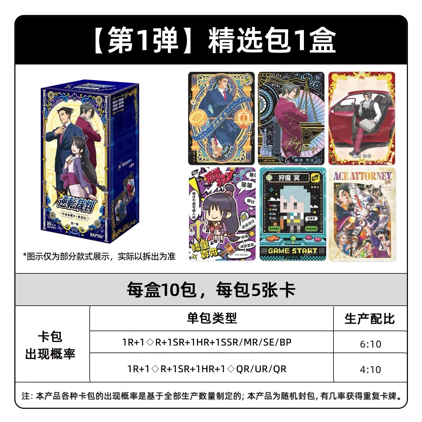KAYOU Ace Attorney - Magnificent Collection Cards - Premium Pack - Series 1