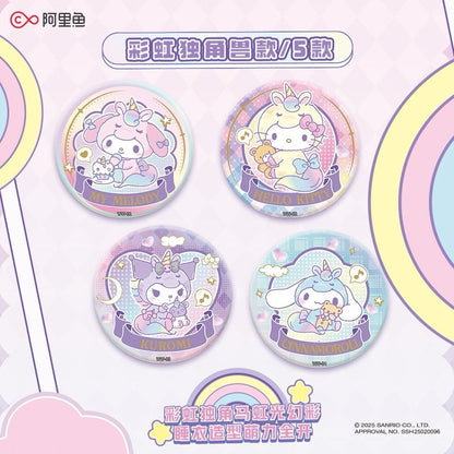 KAYOU Sanrio Family Cotton Doll Tin Badge Series – Official Licensed Peripheral (1 Full Box / 6 Packs)