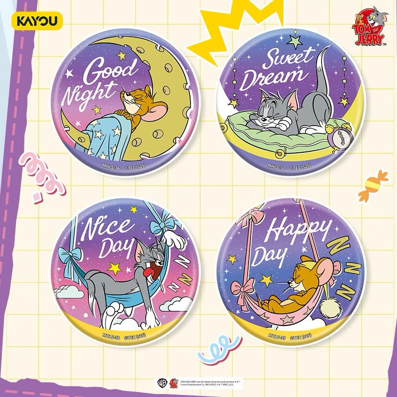 Kayo Tom and Jerry Tin Badge Series - Official Authentic Partner Peripherals: Grain Badges (6 badges per box)
