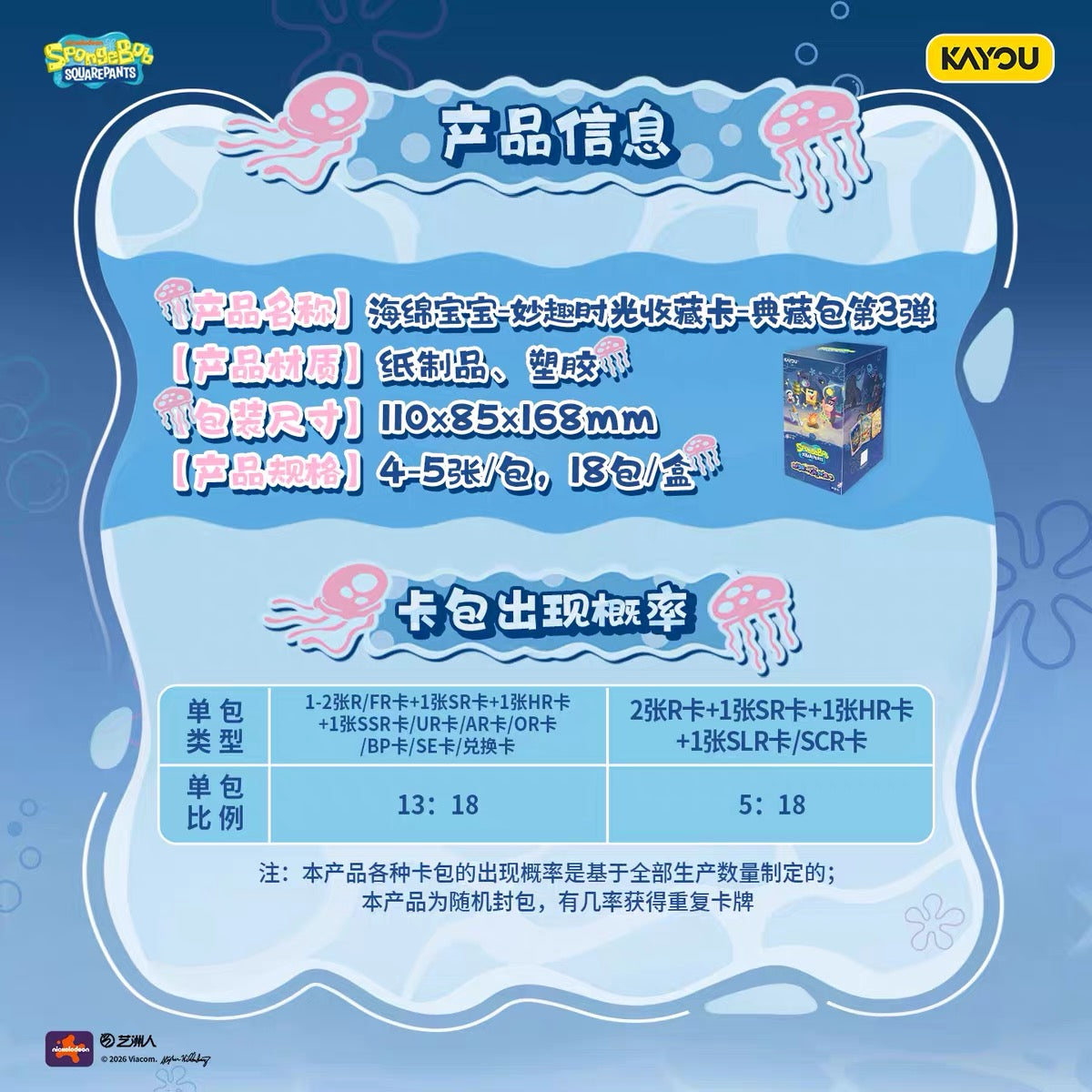 New KAYOU SpongeBob Fun Times Collection Cards Premium Pack Wave 3