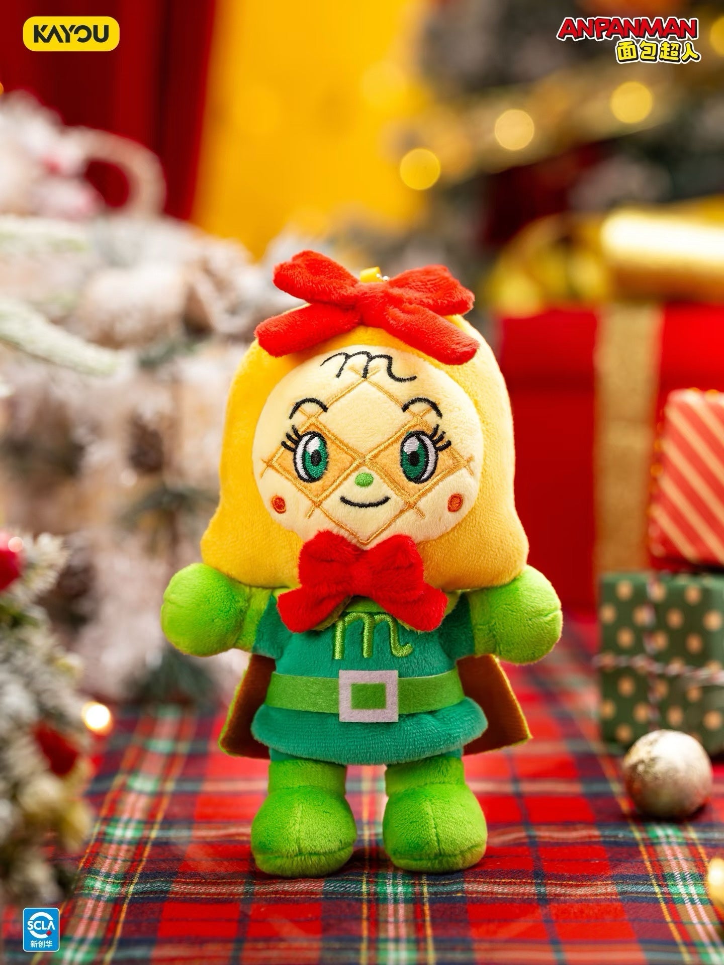 KAYOU Anpanman - Christmas GIFT Series - Christmas Plush Doll Keychain 18CM KAYOU Anpanman Christmas Gift Series Christmas Plush Doll Plush Keychain