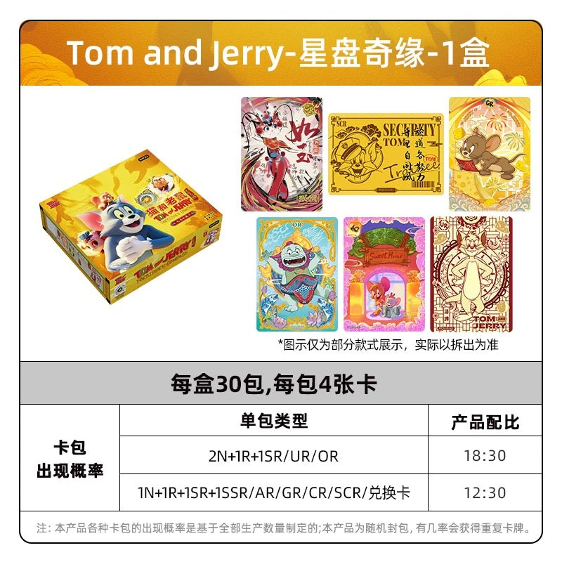 Card Game Tom and Jerry Movie Collection Cards, Star Chart Adventure SCR Cards Official Authentic Peripheral Card Pack