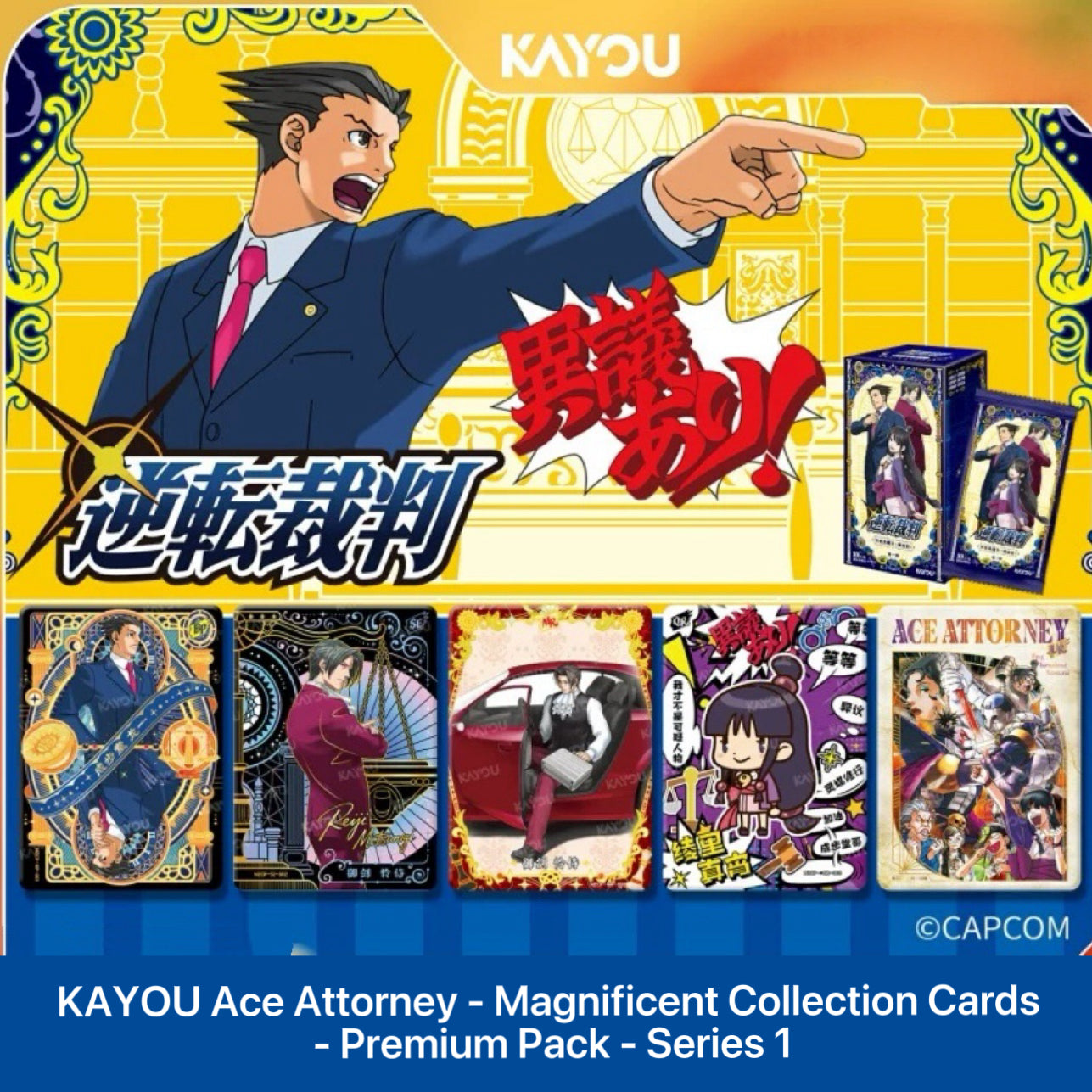 KAYOU Ace Attorney - Magnificent Collection Cards - Premium Pack - Series 1