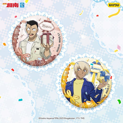 KAYOU Detective Conan 30th Anniversary Badge Series - Official Authentic Merchandise Tin Badges (One Full Box Contains 6 Pieces)