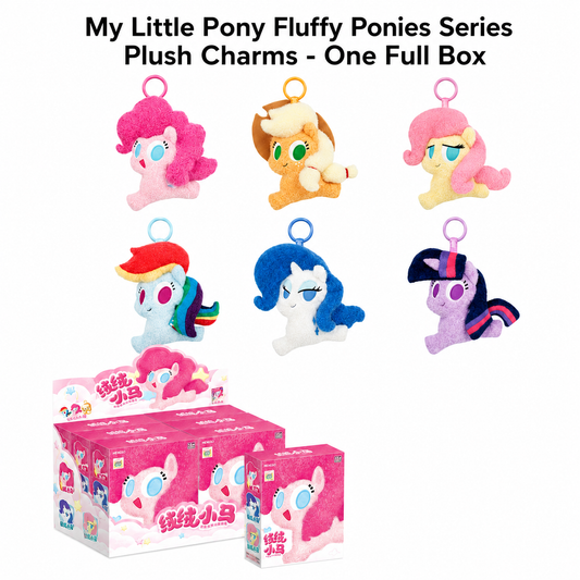 KAYOU My Little Pony Fluffy Ponies Series Plush Charms - One Full Box (Contains 6 Individual Boxes) - Official Licensed Anime Peripherals