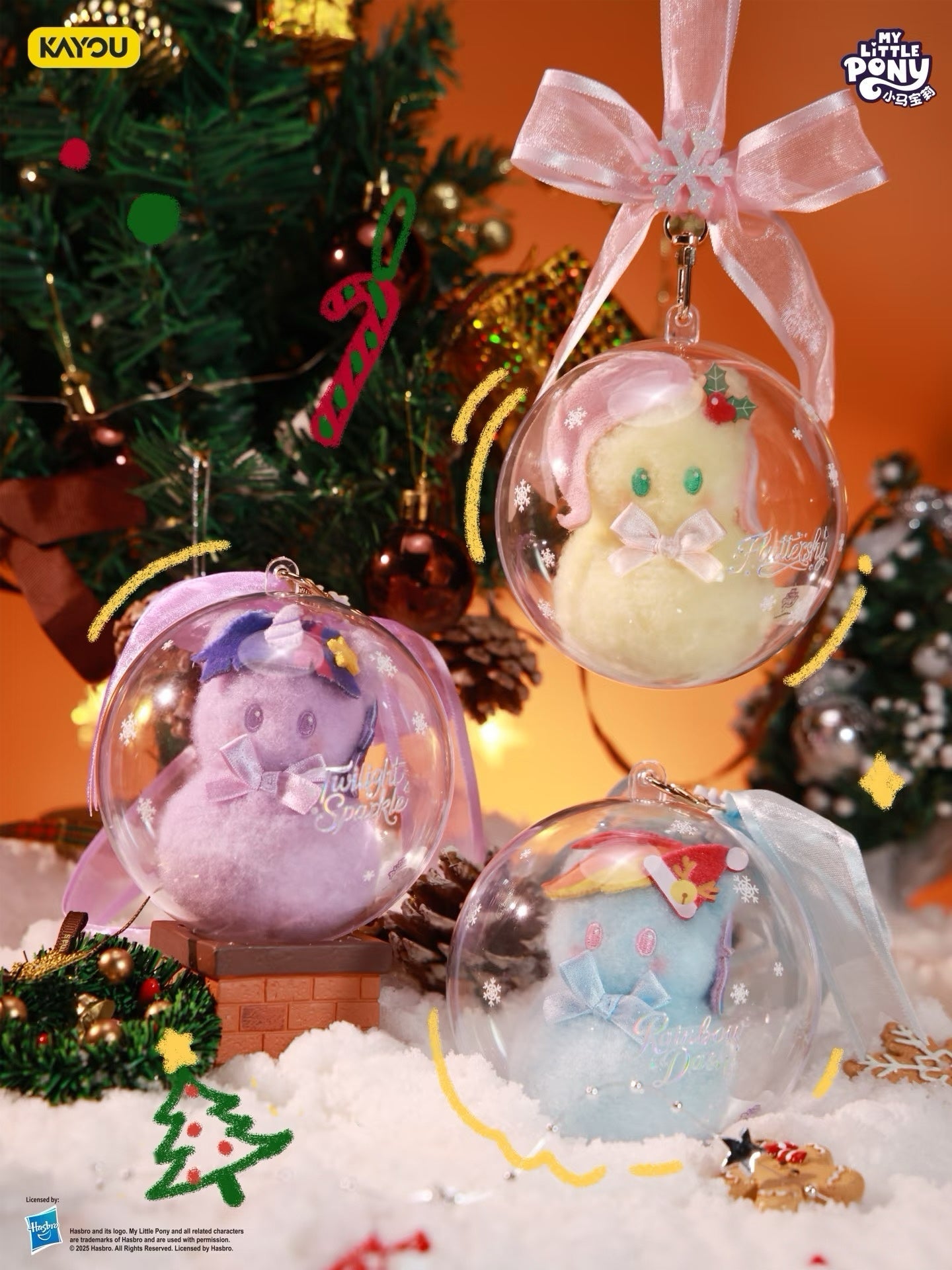 KAYOU My Little Pony: Starlight Wish Poem Series - Hug Candy Plush Keychain, full display box (contains 6 blind boxes)