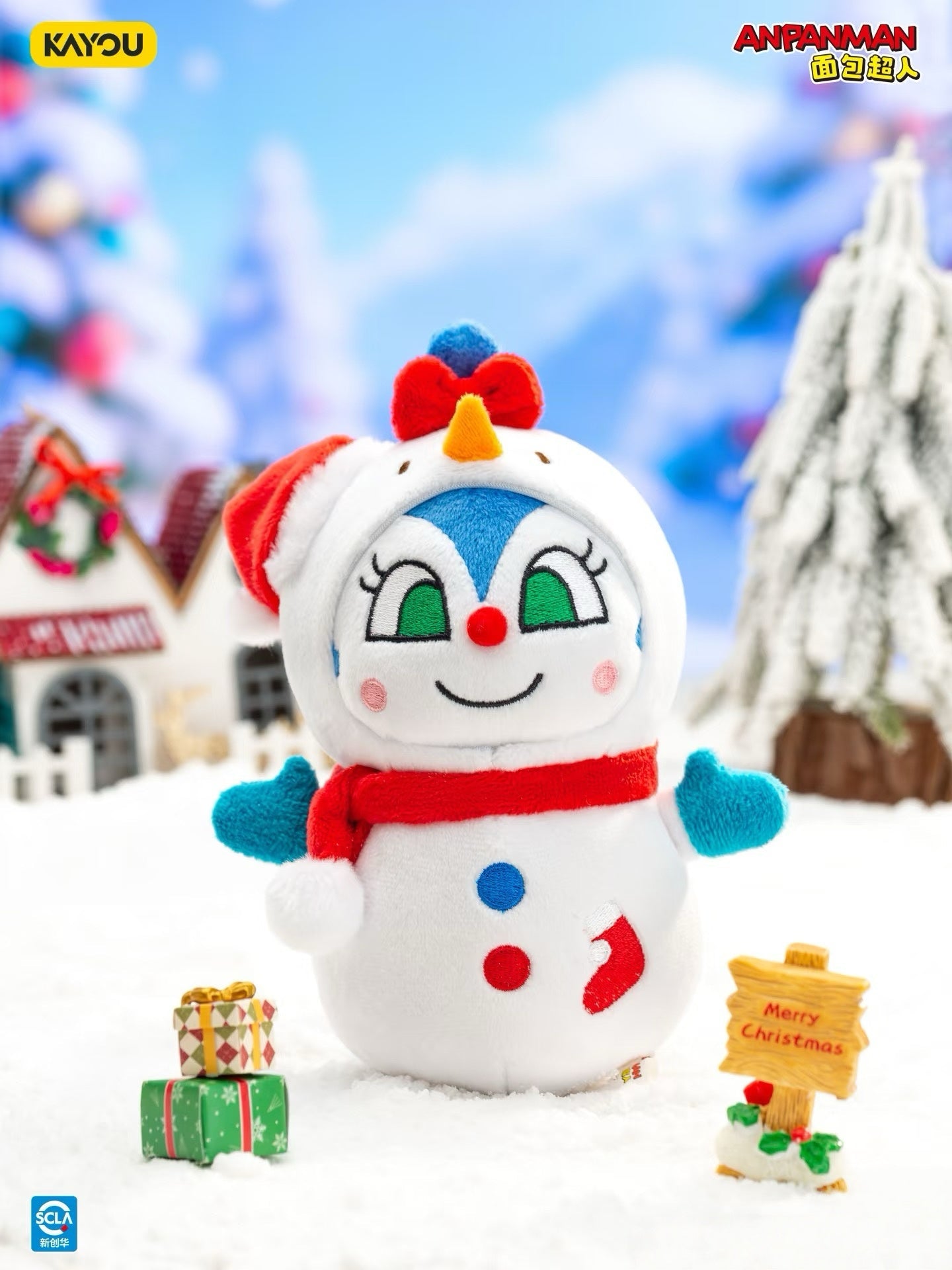 KAYOU Anpanman - Christmas GIFT Series - Christmas Plush Doll Keychain 18CM KAYOU Anpanman Christmas Gift Series Christmas Plush Doll Plush Keychain